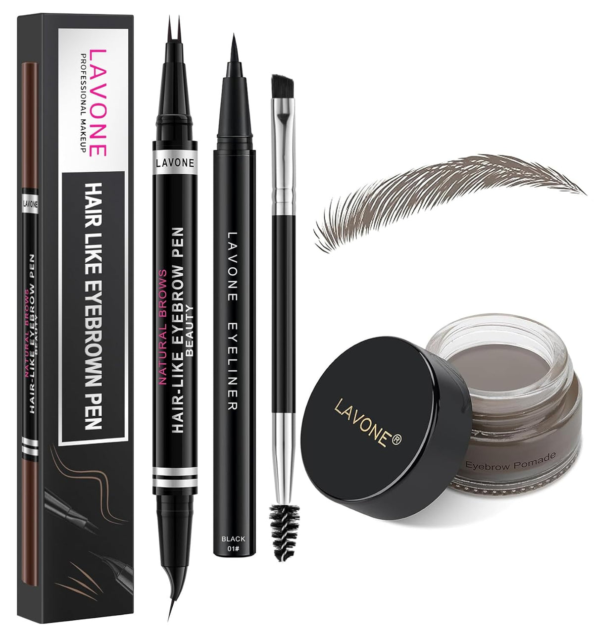 LAVONE Hair-Like Eyebrow Pen Makeup kit, Eyebrow Pencils for Women with Waterproof Microblading