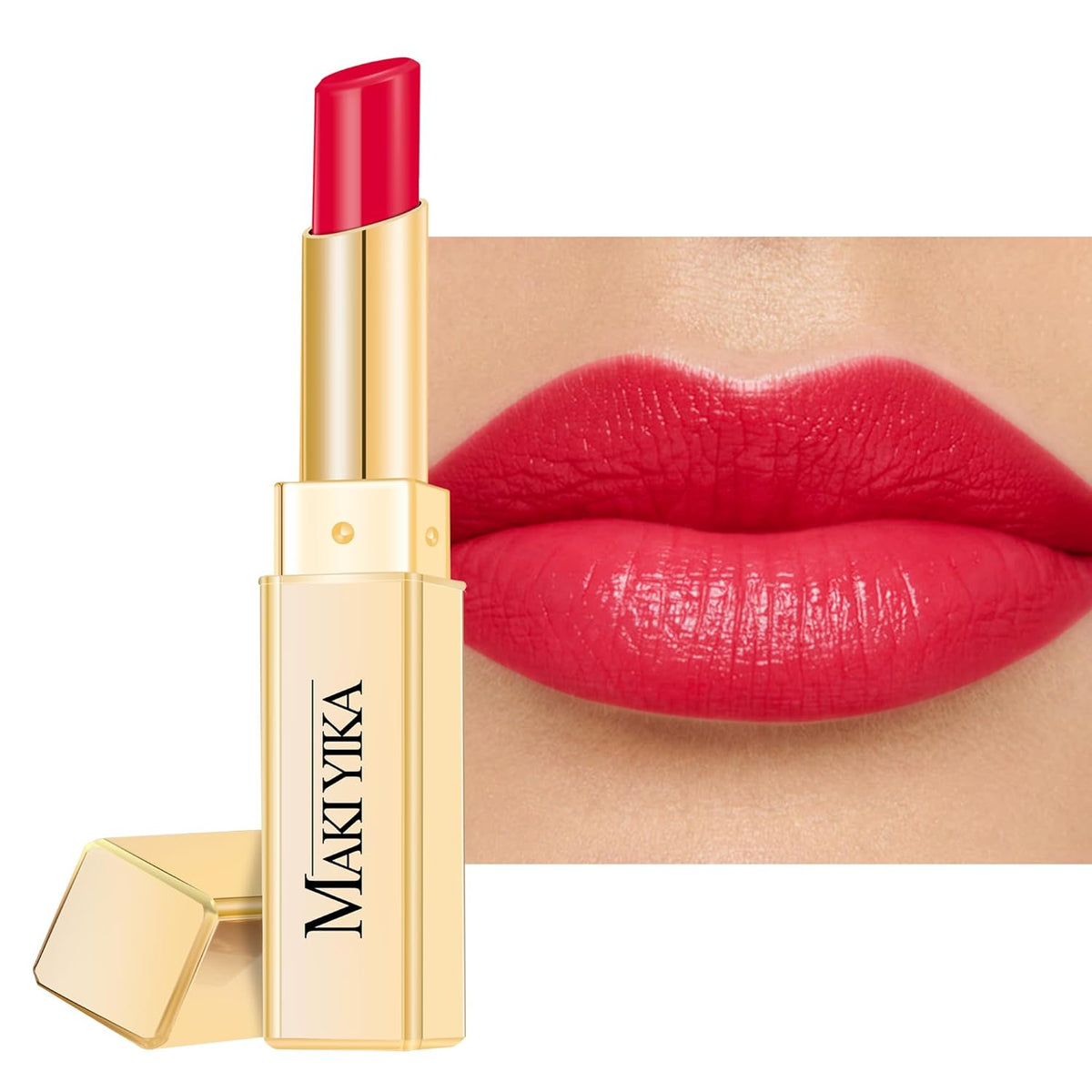 MAKI YIKA Moisture Red Lipstick for Women Hydrate Tinted Lip Balm for Dry Cracked Lips Weightless