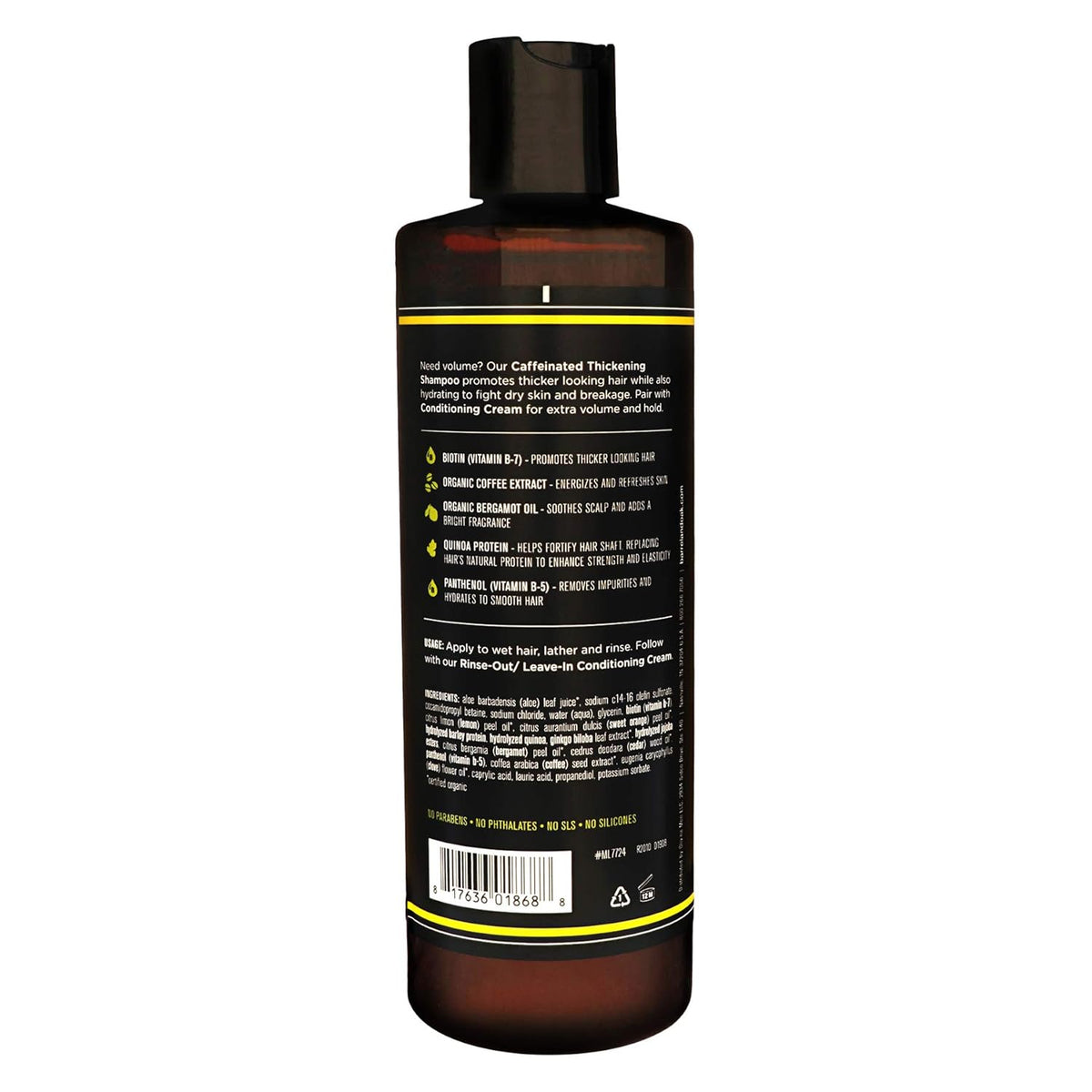 Barrel and Oak - Caffeinated Thickening Shampoo, Biotin Shampoo, Hair Care for Men, Strengthens &