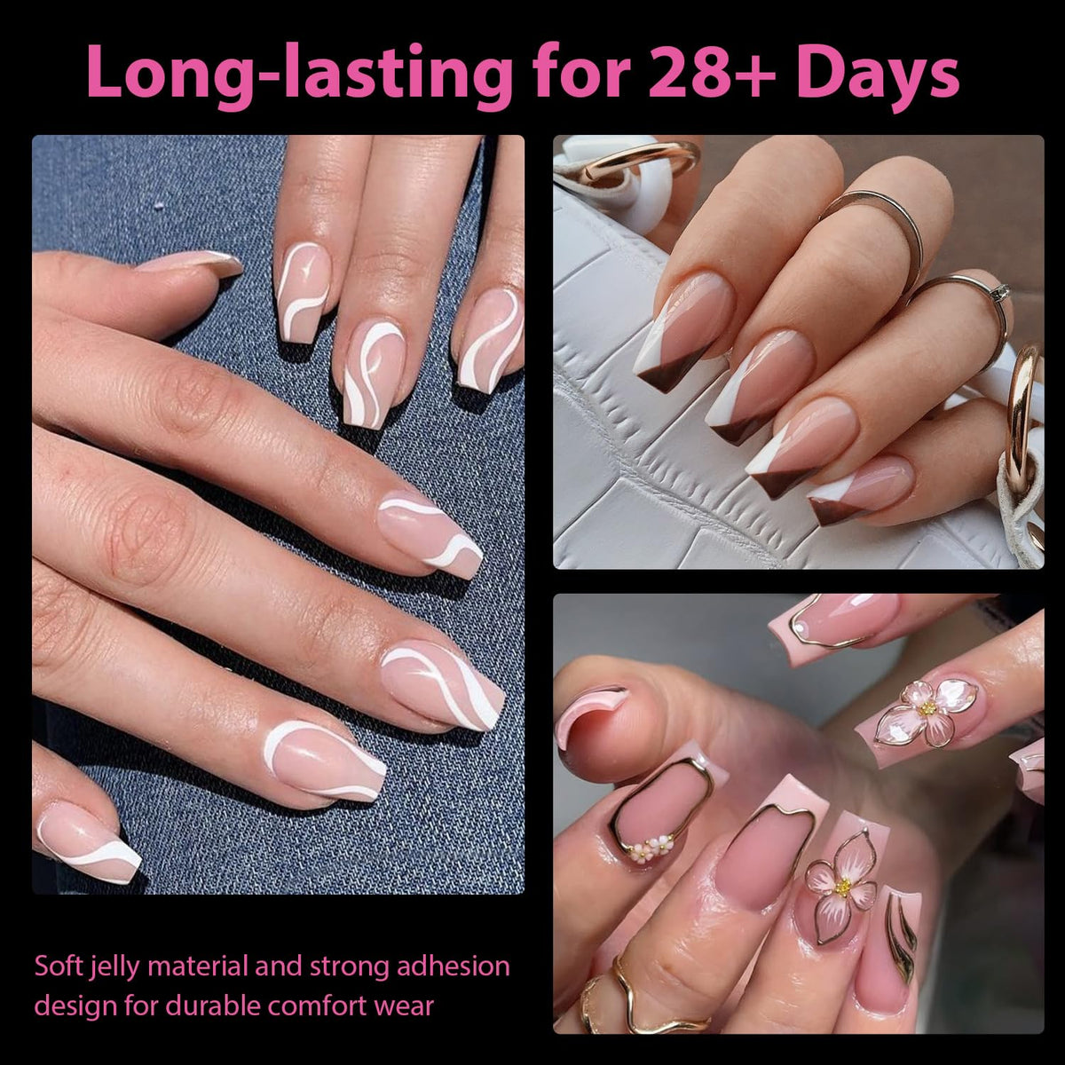 UNA GELLA Short Coffin Nails Tips, 504pcs No c Curve short Coffin Gel Press On Nails Pre Etched For