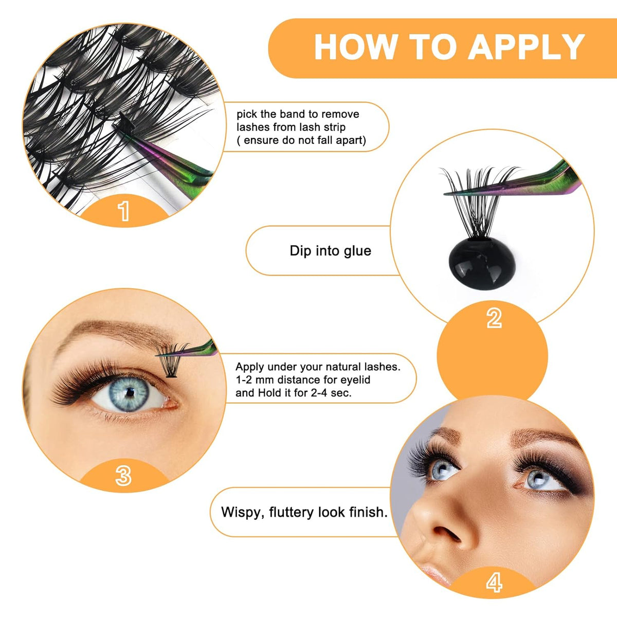 B&Qaugen Lash Clusters 50D-D-18 Individual Lashes 280 Clusters False Eyelash Extensions at Home
