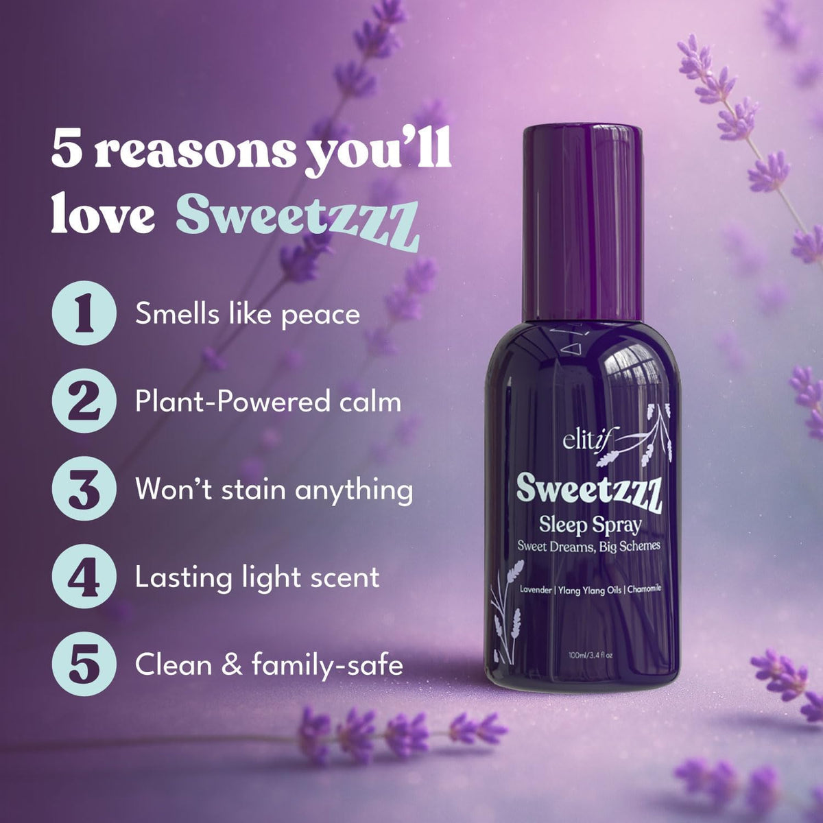 Lavender Pillow Spray for Sleeping – Aromatherapy Sleep Mist & Natural Bedtime Linen & Room Spray