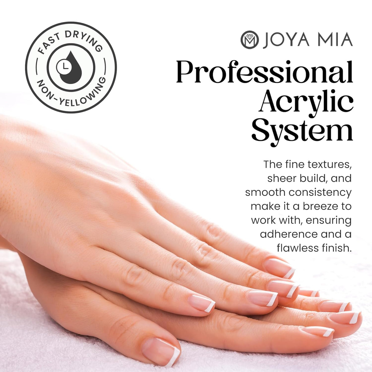 Joya Mia Acrylic Powder for Nails, MMA-Free, Super Adhesion Professional Powder for Flawless &