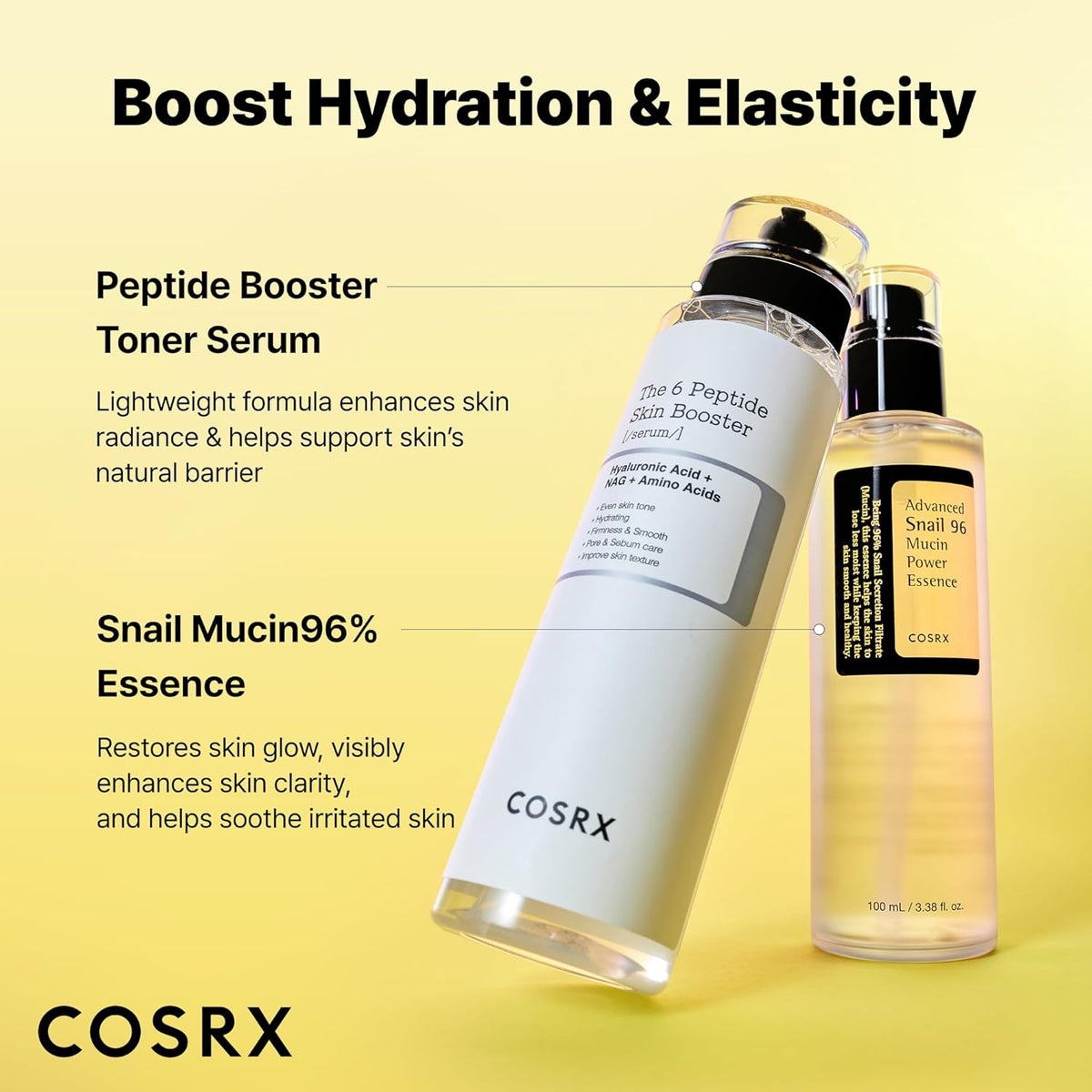 COSRX Snail Mucin 96% Peptide Booster Set - Amazon Exclusive - Korean Skin Care, Gift Sets, Skin