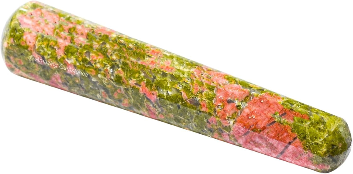 Amazing Gemstone Unakite Crystal Wand Massage Stick - Pelvic Wand Gua Sha for Adults - Crystals and