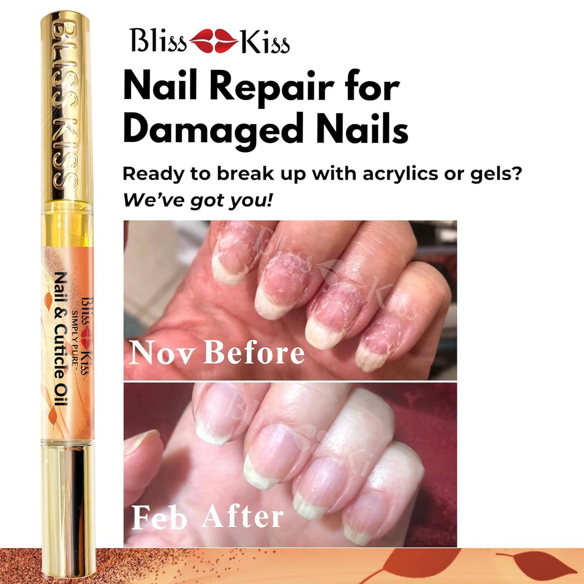 Bliss Kiss | 1 Pumpkin Spice Latte Fragrance | Nail Oil Cuticle Pen w/Vitamin E & Jojoba⏤Nail