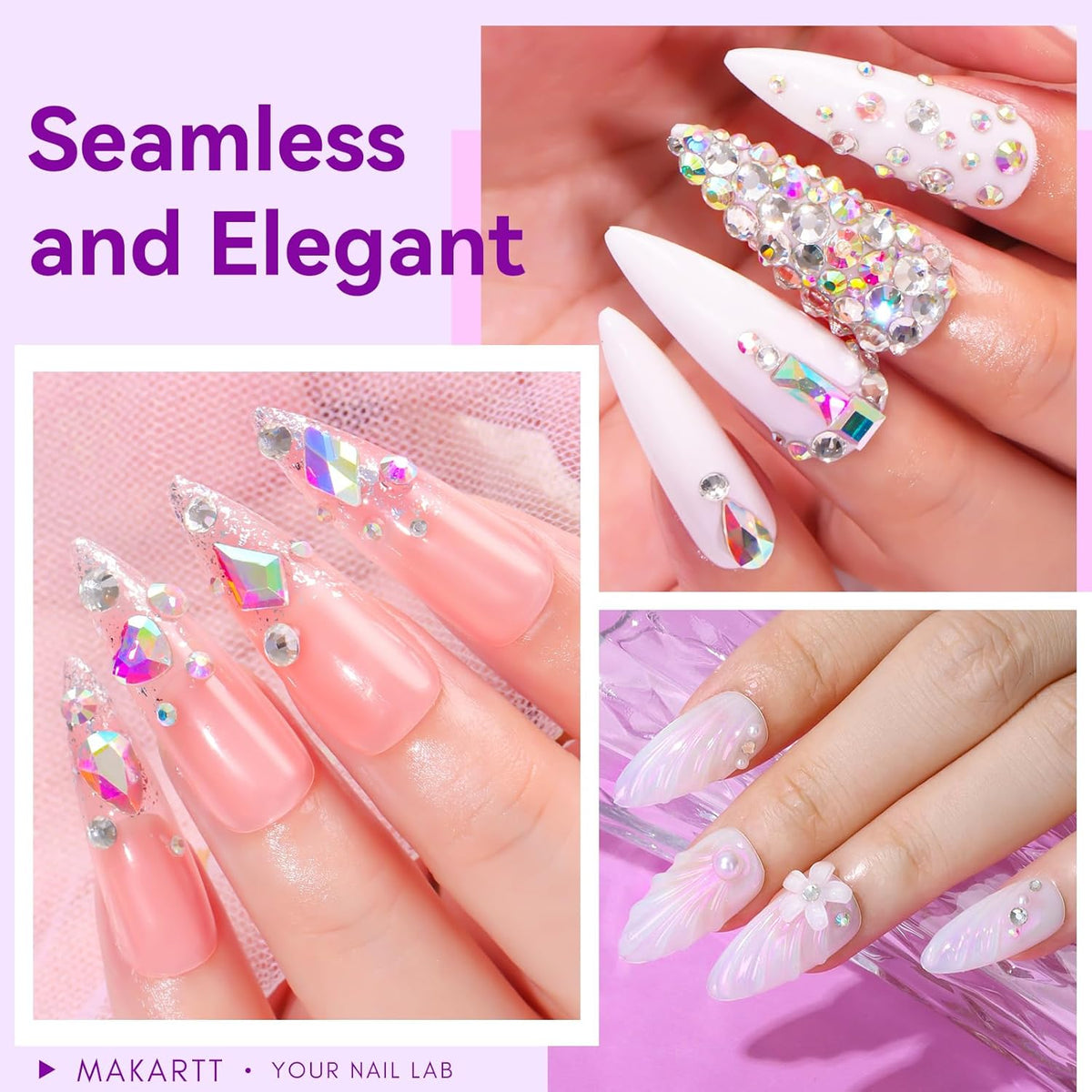 Makartt Rhinestone Glue for Nails 12PCS 30ML, Super Strong Gel Adhesive for Nail Salon, 3D Nail