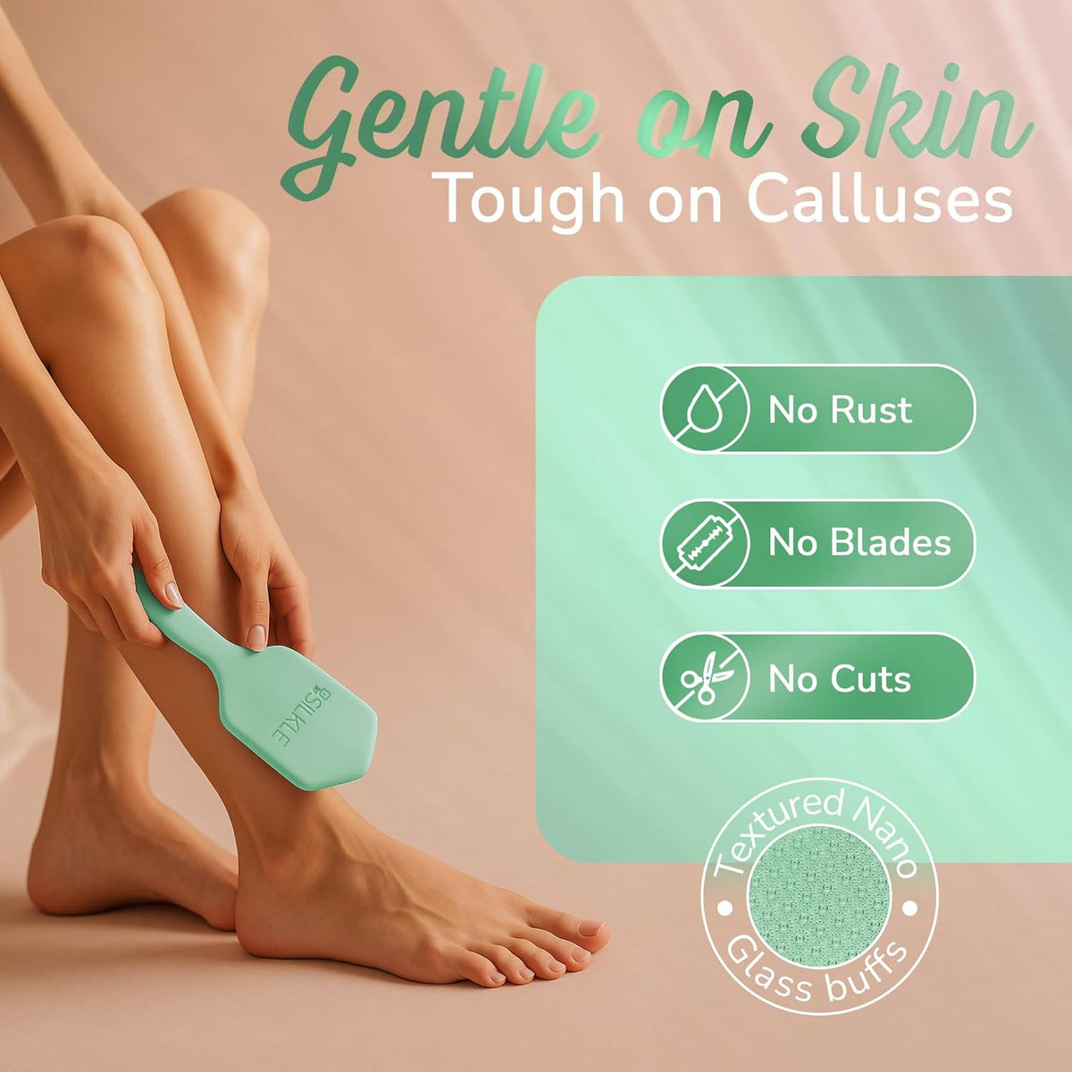 Silicone Foot Callus Remover - Nano Glass Foot File for Dead Skin and Cracked Heels - Callus