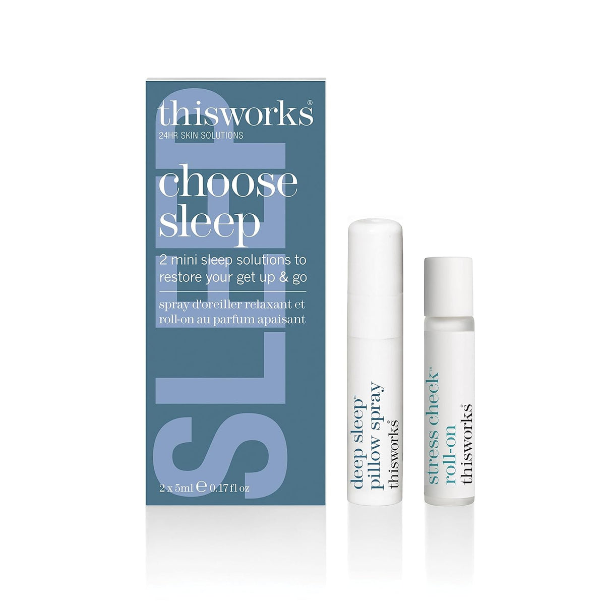 thisworks Choose Sleep Travel Kit, The Deep Sleep Pillow Mini Spray and Aromatherapeutic Roller