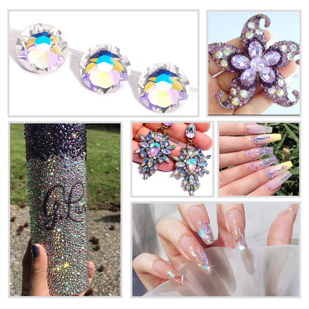 Novani Moon Night Rhinestones 1440pcs Flat Back Round Rhinestone Style 2088 Sparkly Crystal