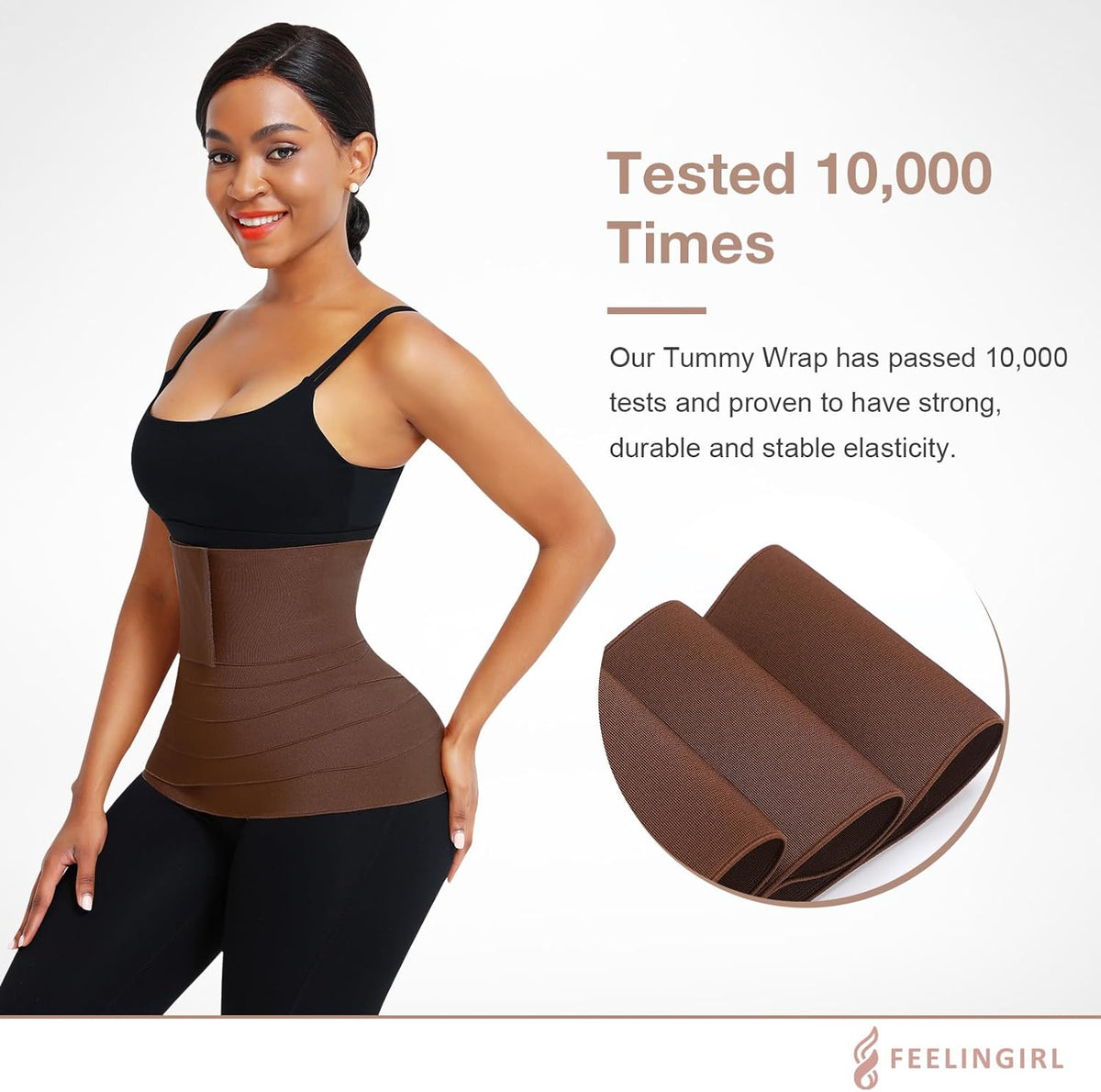 FeelinGirl Waist Trainer for Women Trimmer Belt Waist Cincher Tummy Wrap Plus Size Snatch Me Up