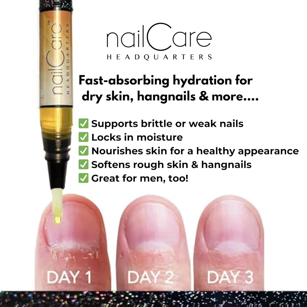 Nail Care Headquarters Simply Pure Cuticle Oil Pen for Nails - Nail Strengthener & Growth Serum for