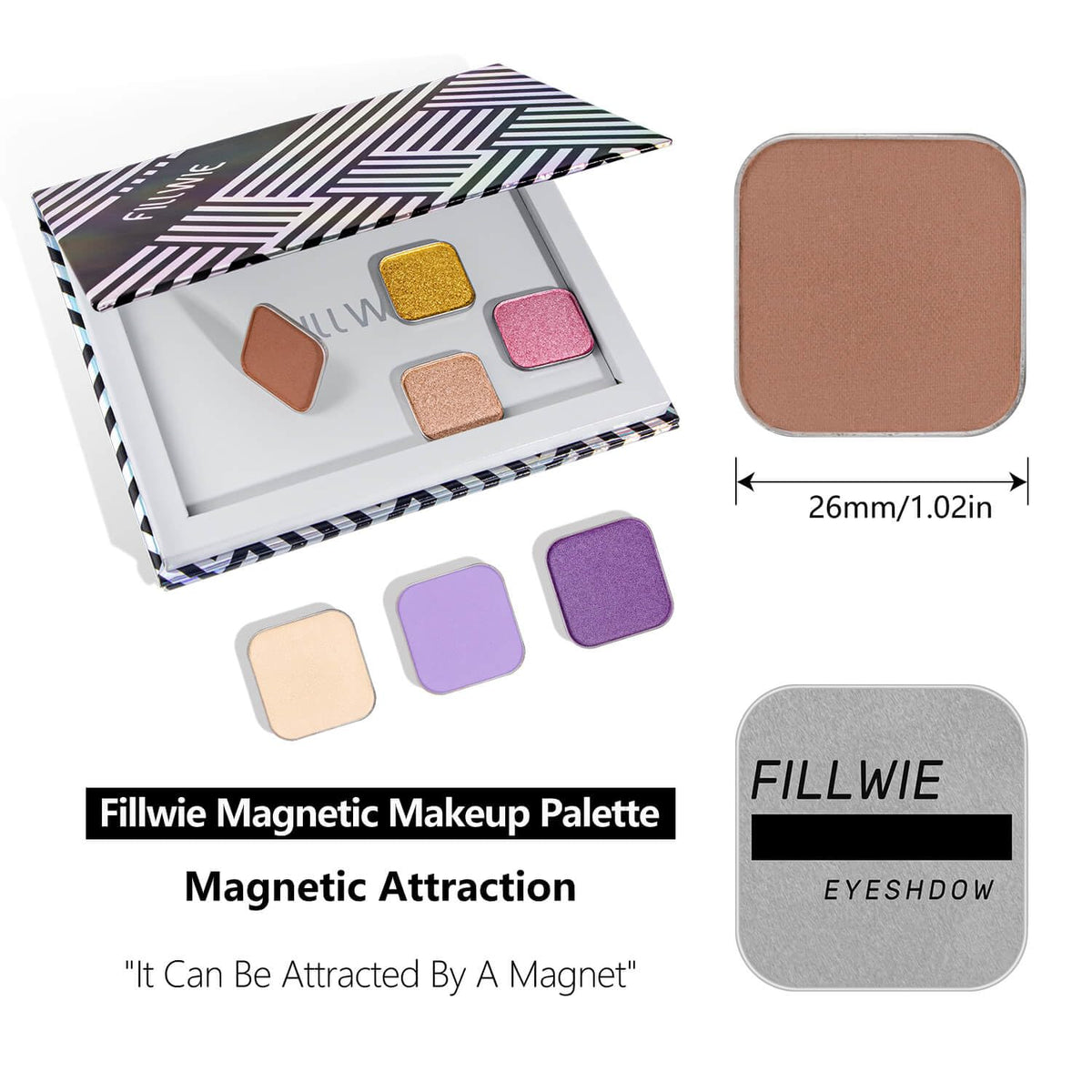 Matte Eyeshadow – Soft Muted Rose with Brown Tones, Natural Look, Easy to Blend, Magnetic Pan for