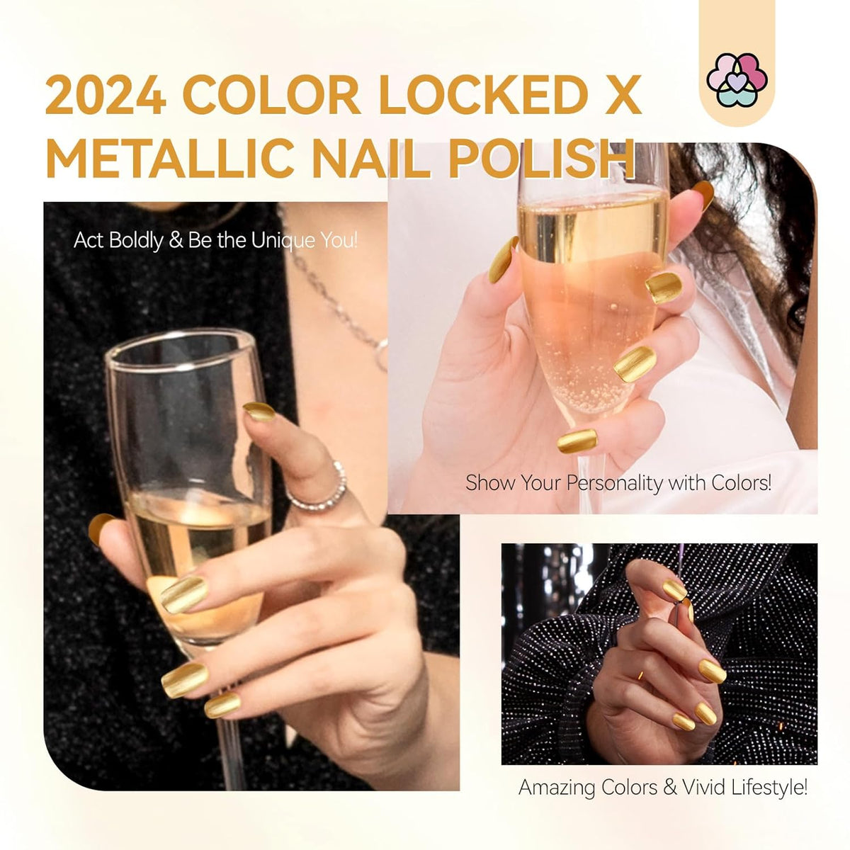 SAVILAND Gold Metallic Nail Polish: Chrome Nail Polish Air Quick Dry Nail Art Polish Bright and