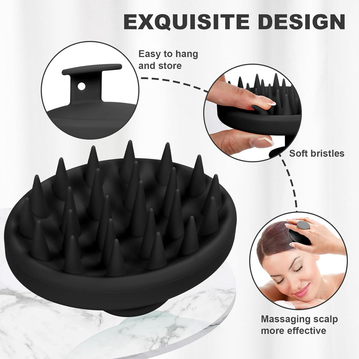 Silicone Scalp Massager, Scalp Scrubber for Hair Growth with Soft Bristles, Scalp Exfoliator Brush