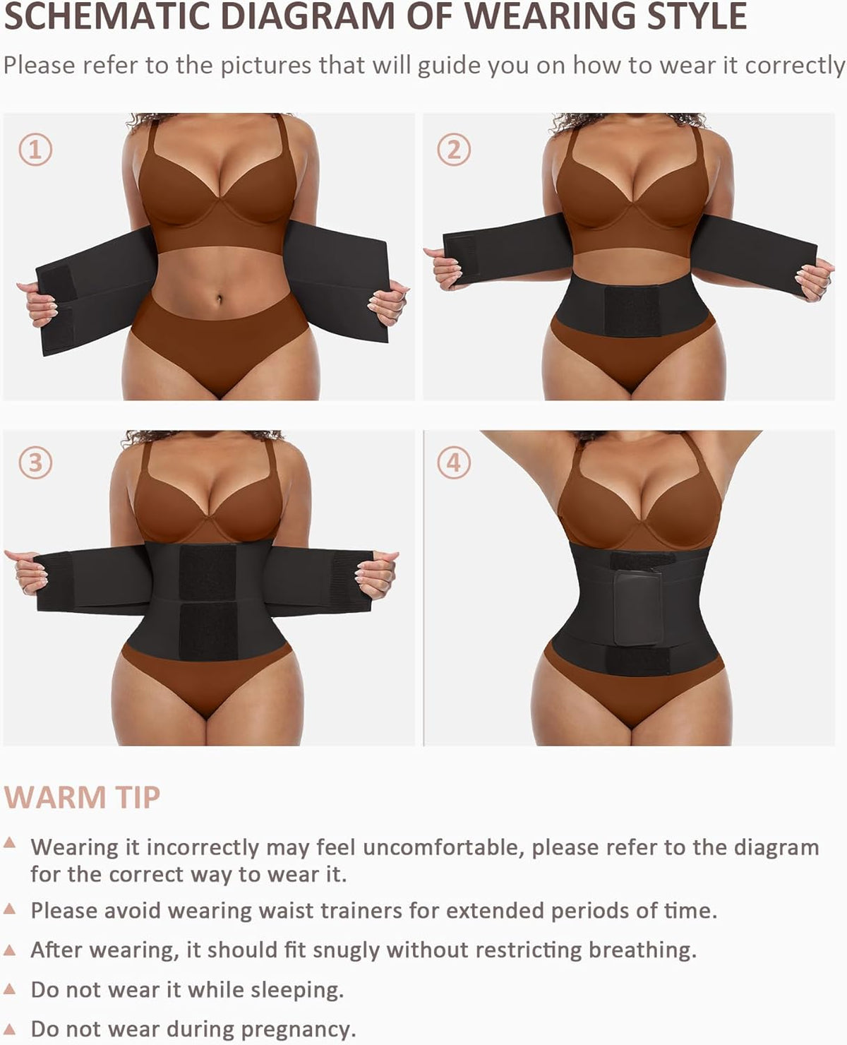 FeelinGirl Waist Trainer Belt Waist Cincher Trimmer Ab Belt Tummy Control Body Shaper with Triple