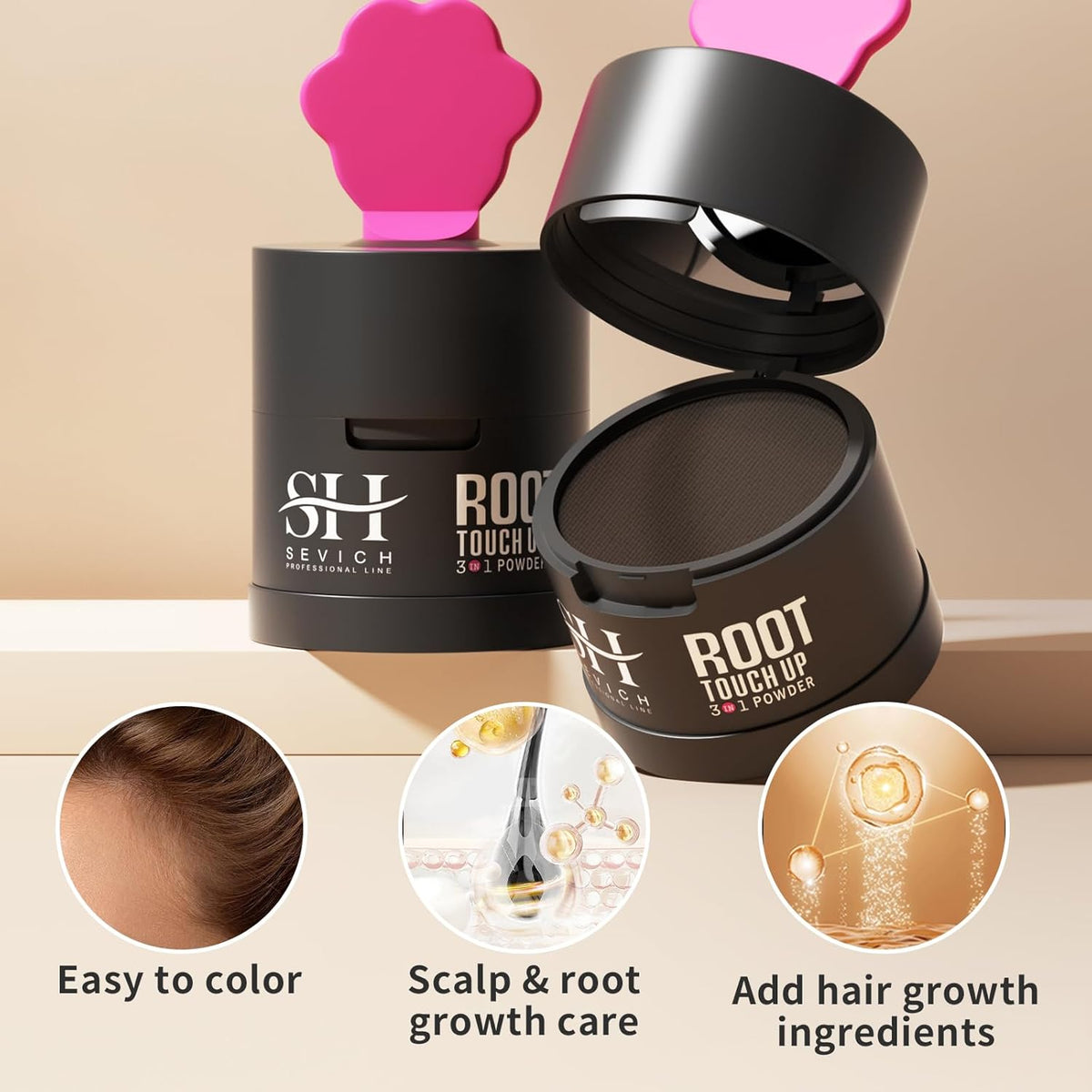 Sevich Hairline Powder 2.0, Instantly Conceals Hair Loss, Root Touch up Powder, Hair Shadow Toppers