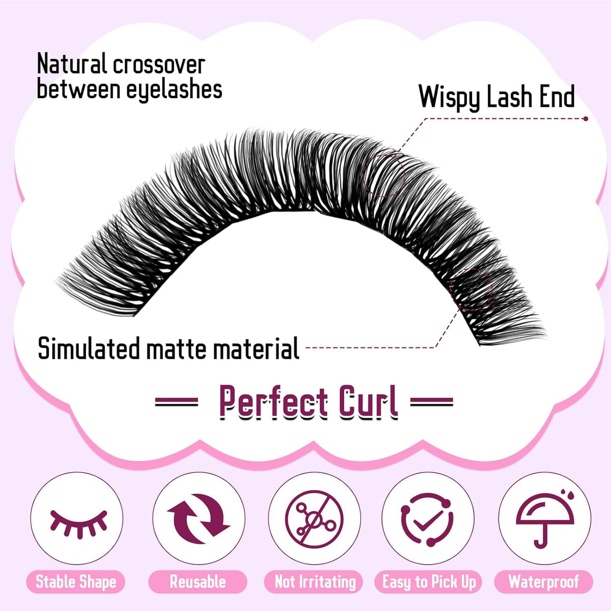 WENDY DIY D Curl Lash Clusters Book 468 Pcs Natural Look Individual Cluster Lashes Book