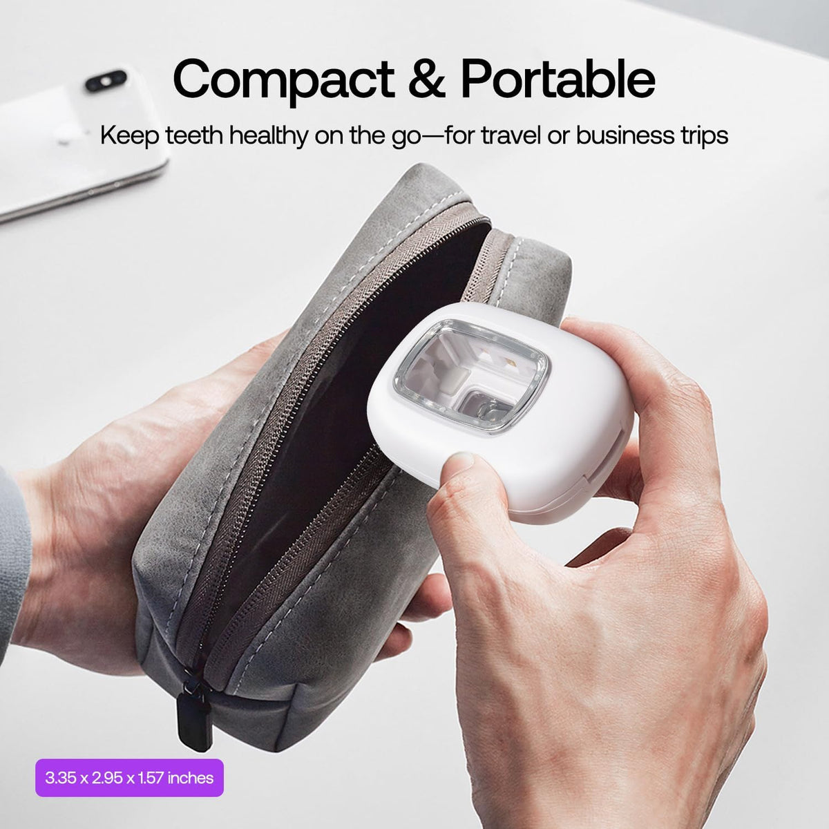 UV Toothbrush Covers Case and Holder,Dual UVC Light(2X Stronger), Clear Window,Toothbrush Cleaner
