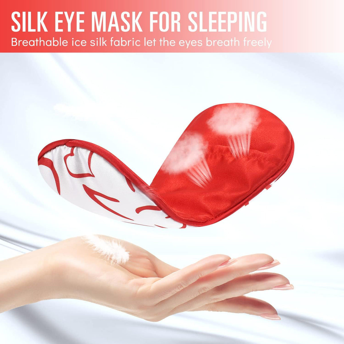 Sleep Mask w/Cooling Gel Eye Mask, Silk Eye Mask for Sleeping, Hot & Cold Eye Masks, Blindfold