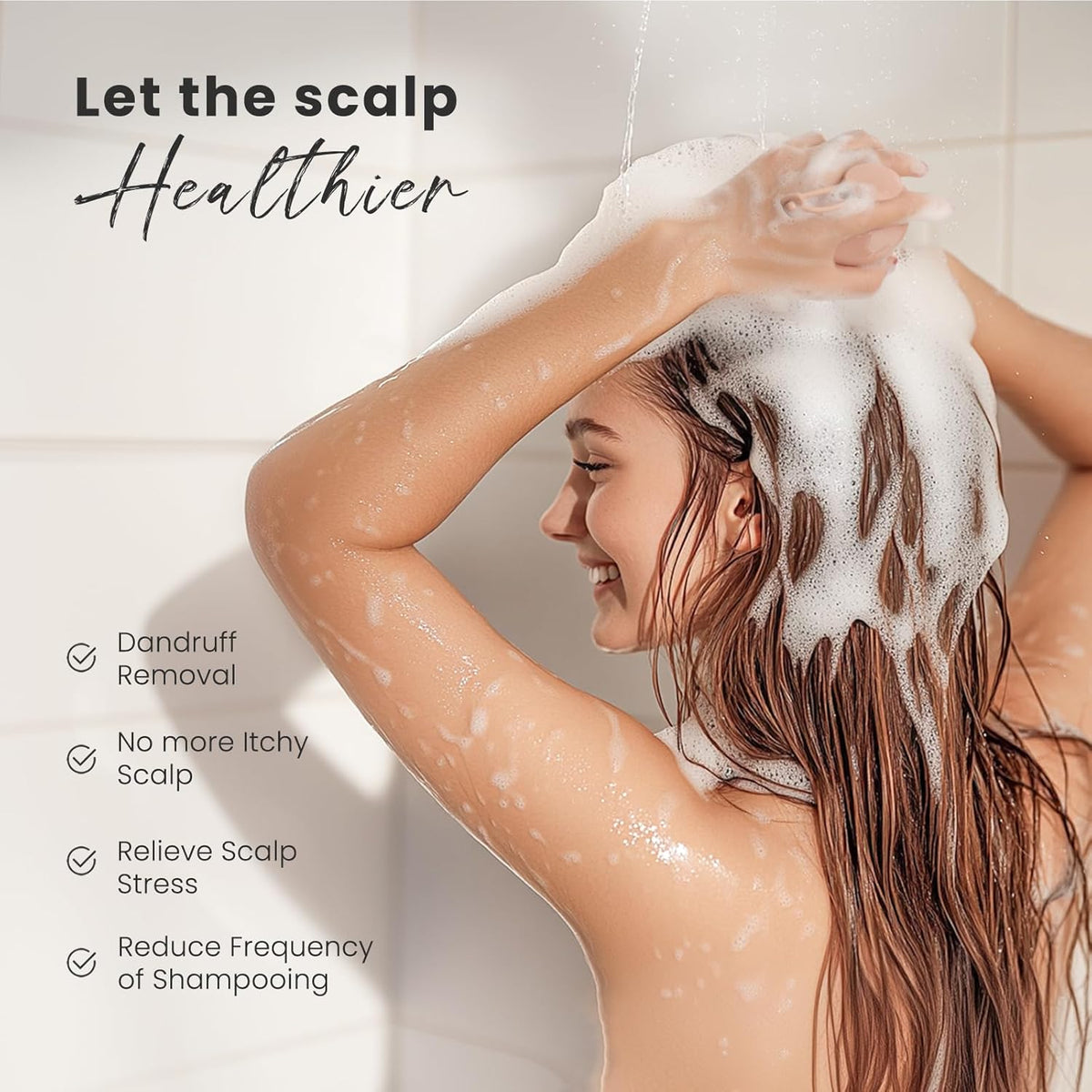 AIMIKE Scalp Massager - Silicone Shampoo Brush for Hair, Dandruff Removal & Hair Growth Stimulator