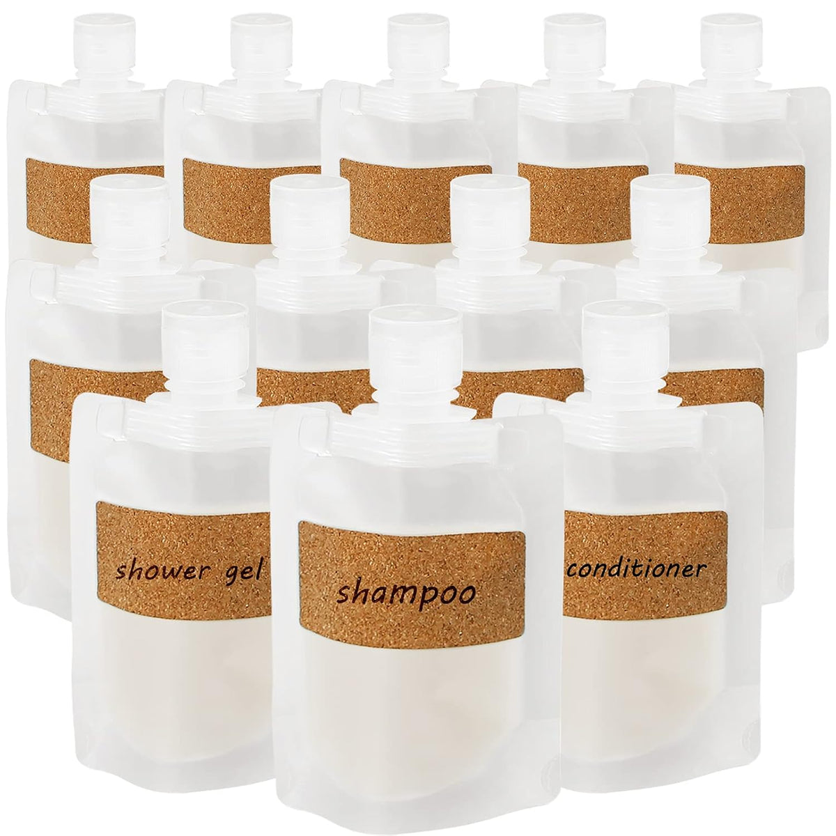TailaiMei 12 Pieces Travel Pouches for Toiletries, TSA Approved Portable Travel Size, Refillable
