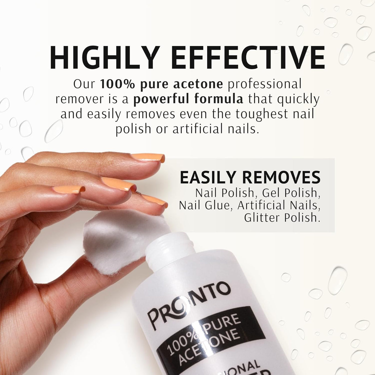 Pronto 8 Oz 100% Pure Acetone Nail Polish Remover and Cuticle Oil, Pure Acetone for All Nail Polish