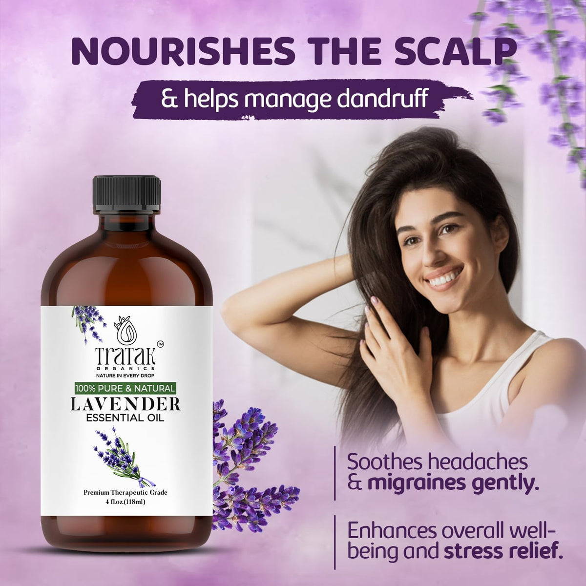Lavender Essential Oil with Premium Dropper - Undiluted Essential Oil for Diffuser & Aromatherapy