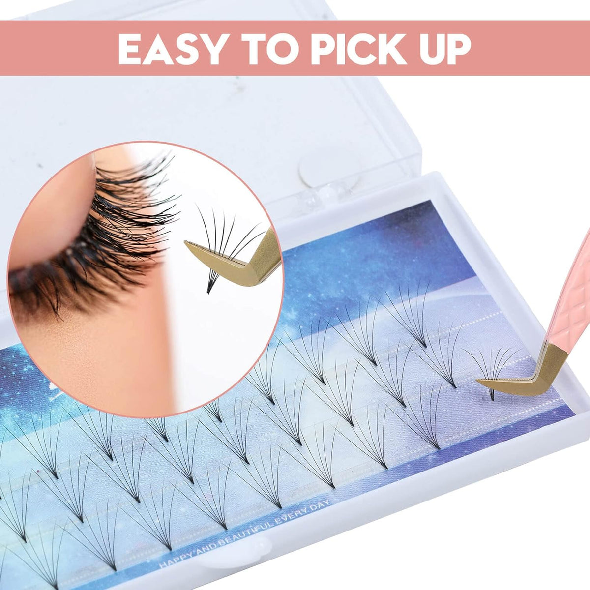 Ms.Queen Lash Tweezers for Eyelash Extensions,Fiber Tip Eyelash Tweezers for Mink Lashes Fan Making