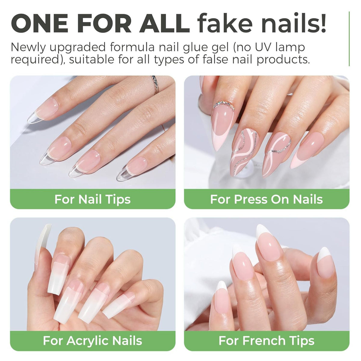 UNA GELLA Super Strong Gel Nail Glue for Press Ons: No U V Lamp Needed Glue Gel, Travel-Size 5ml
