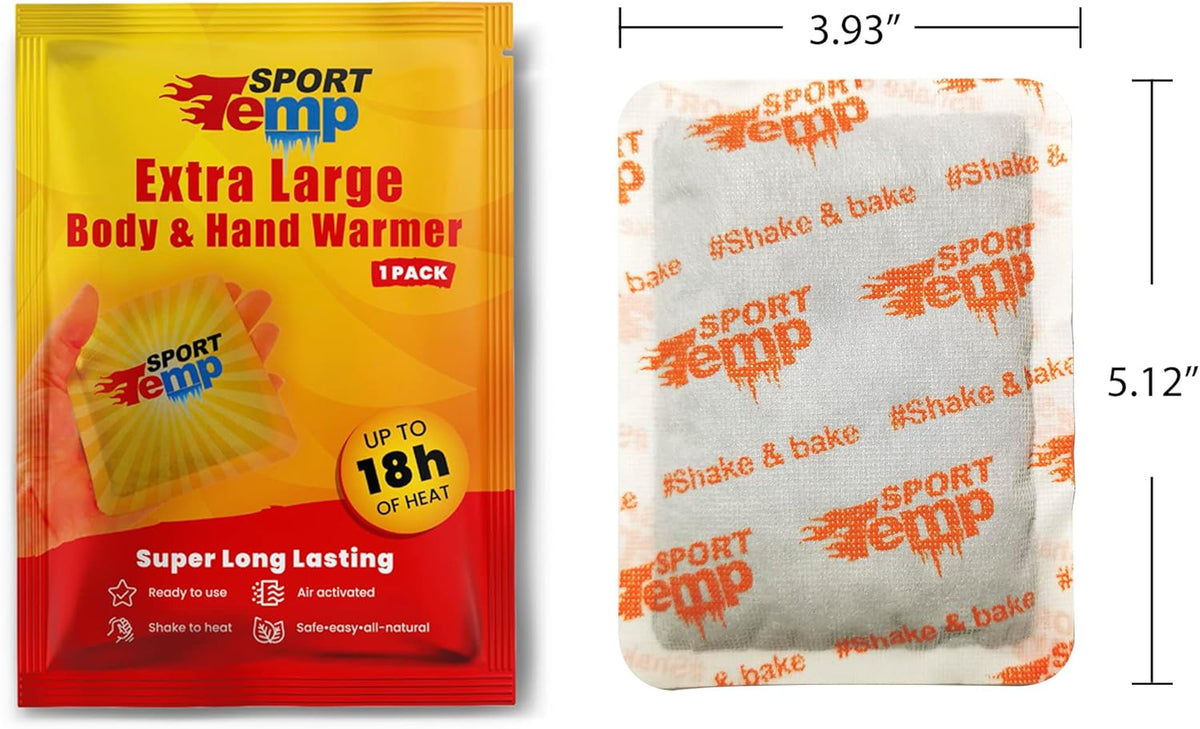 Large Hand & Body Warmers - Up to 18 Hours of Heat, Super Long Lasting - Easy, All Natural - Air
