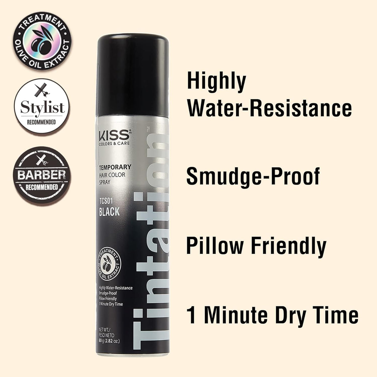 Kiss Gray Hair Concealer - Temporary Tintation Color Spray for Root Touch Up and Hair Dye 2.82 oz.