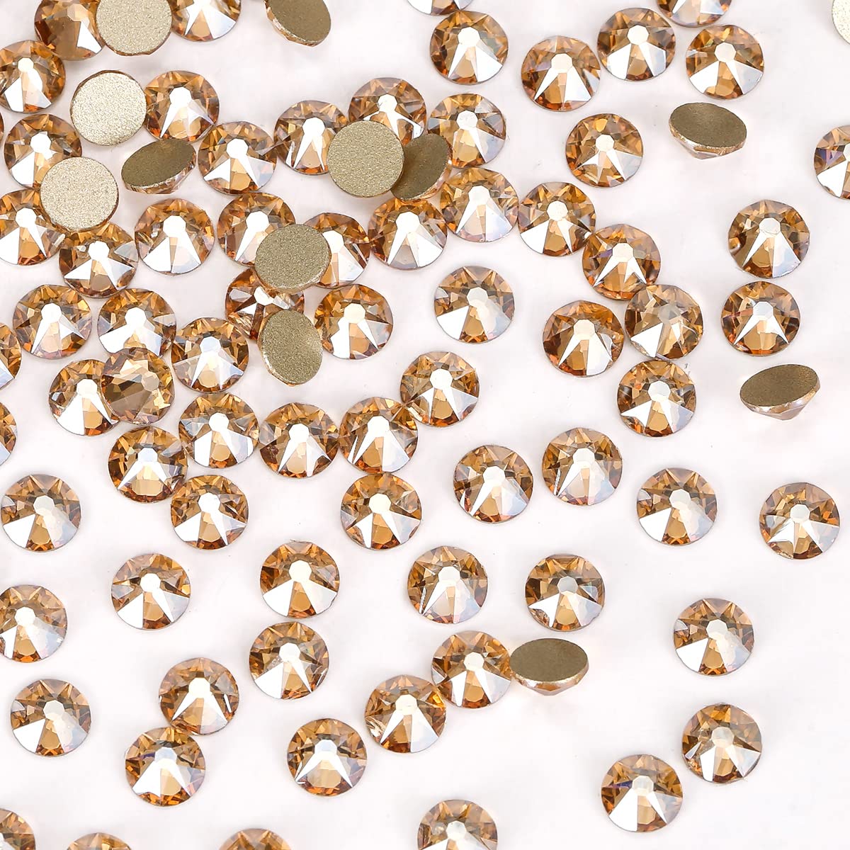 Novani Golden Shadow Rhinestones 1440pcs Flat Back Round Rhinestone Style 2088 Sparkly Crystal