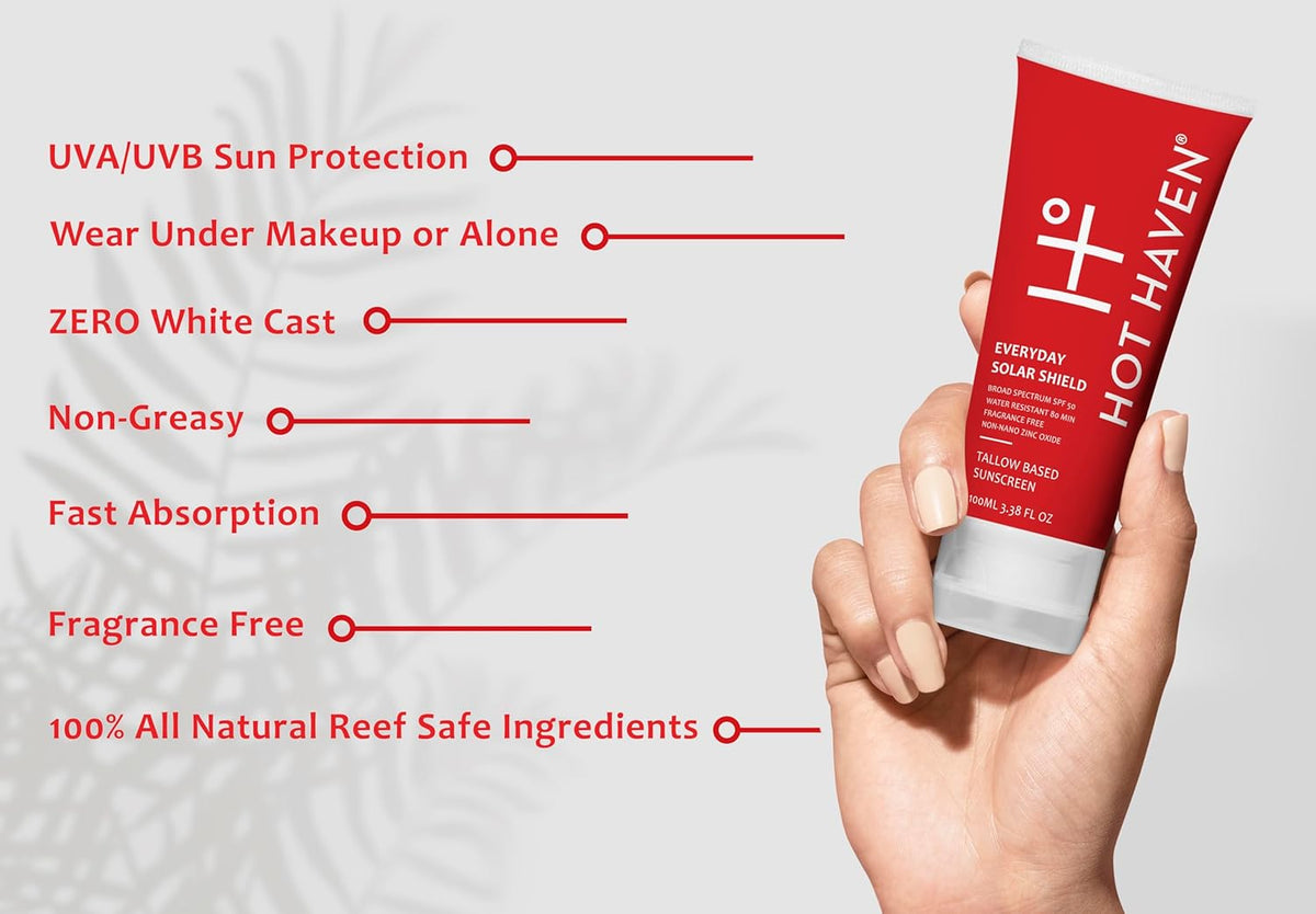 Tallow Sunscreen SPF 50 – Everyday Solar Shield Mineral Sunscreen | Grass-Fed Tallow & Zinc Oxide