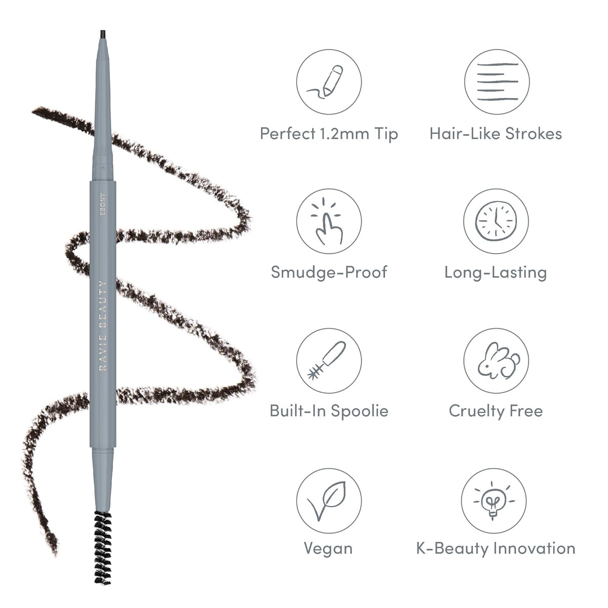 Easy Everyday™ Brow Pencil - Best Eyebrow Pencil for Women, Smudge Proof Hair-Like Strokes, 1.2mm