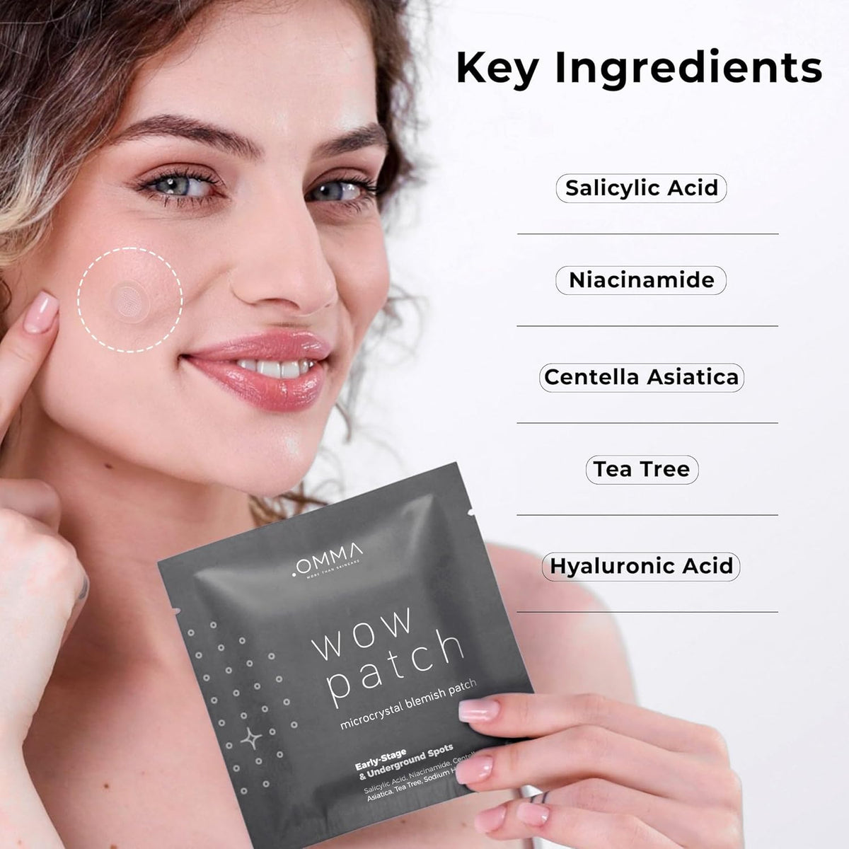 OMMA Korean Microdart Acne Patch, Cystic Acne Treatment, Micropoint Pimple Patches for Face for