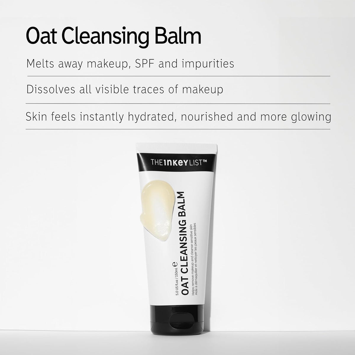 The INKEY List Oat Cleansing Balm 5 Fl Oz/150ml, Dissolves Makeup, Nourishing Skincare, Gentle