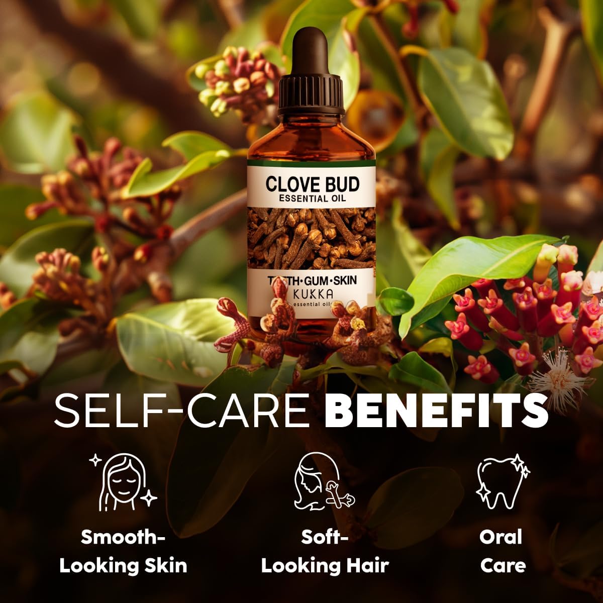 Kukka Clove Oil for Teeth and Gums - 4 Fl Oz - Clove Essential Oil - Sourced from Flower Buds