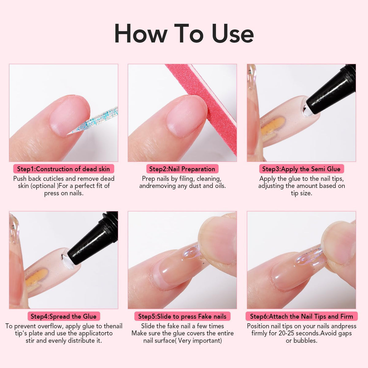 Curvlife 10g Semi Solid Nail Glue Gel With 5ml Remover Pen, No UV Light Needed, for Press On Nails