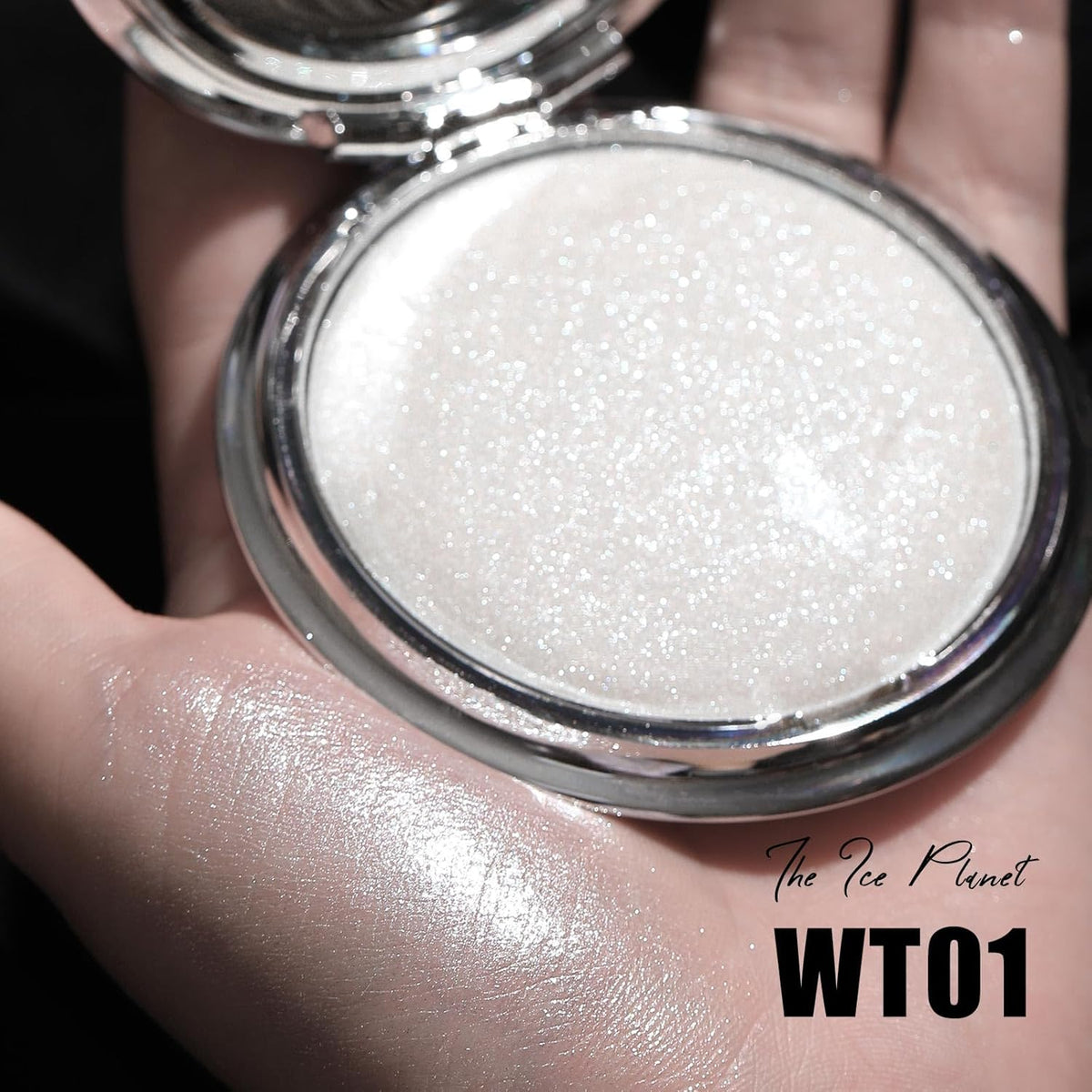 FOCALLURE Shimmer Face Highlighter Makeup Powder, Gel to Powder Glow Finish, Leaving a Lightweight