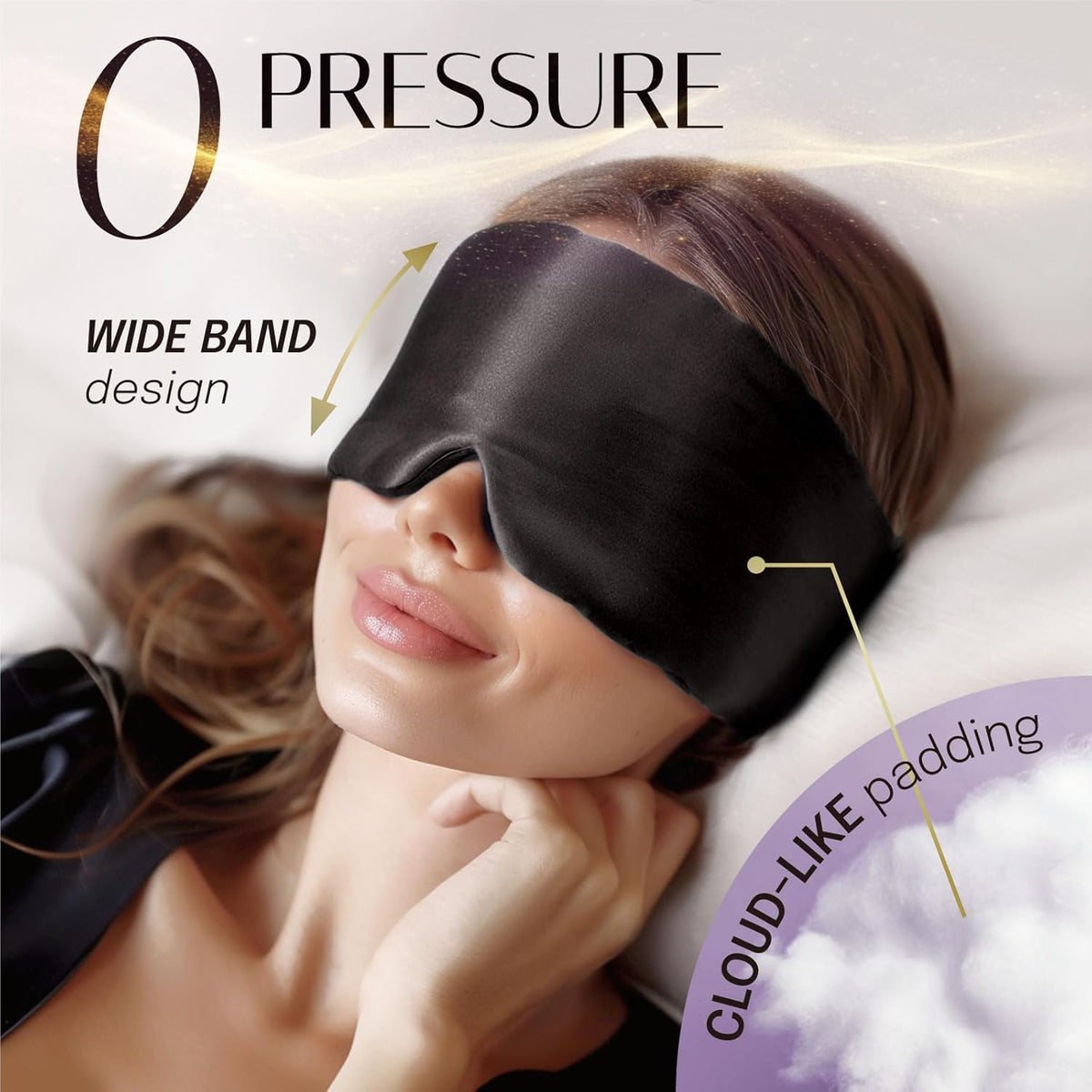 Silk Sleep Mask Soft Pressureless: 100% Mulberry Silk for Eye Skin Anti Wrinkles, Large Size for