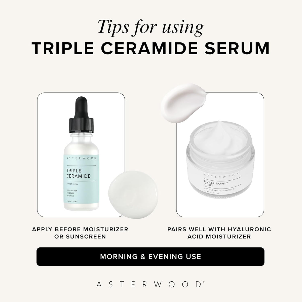 Asterwood Triple Ceramide Barrier Repair Serum - Hydrating, Calming, & Barrier-Restoring Skin