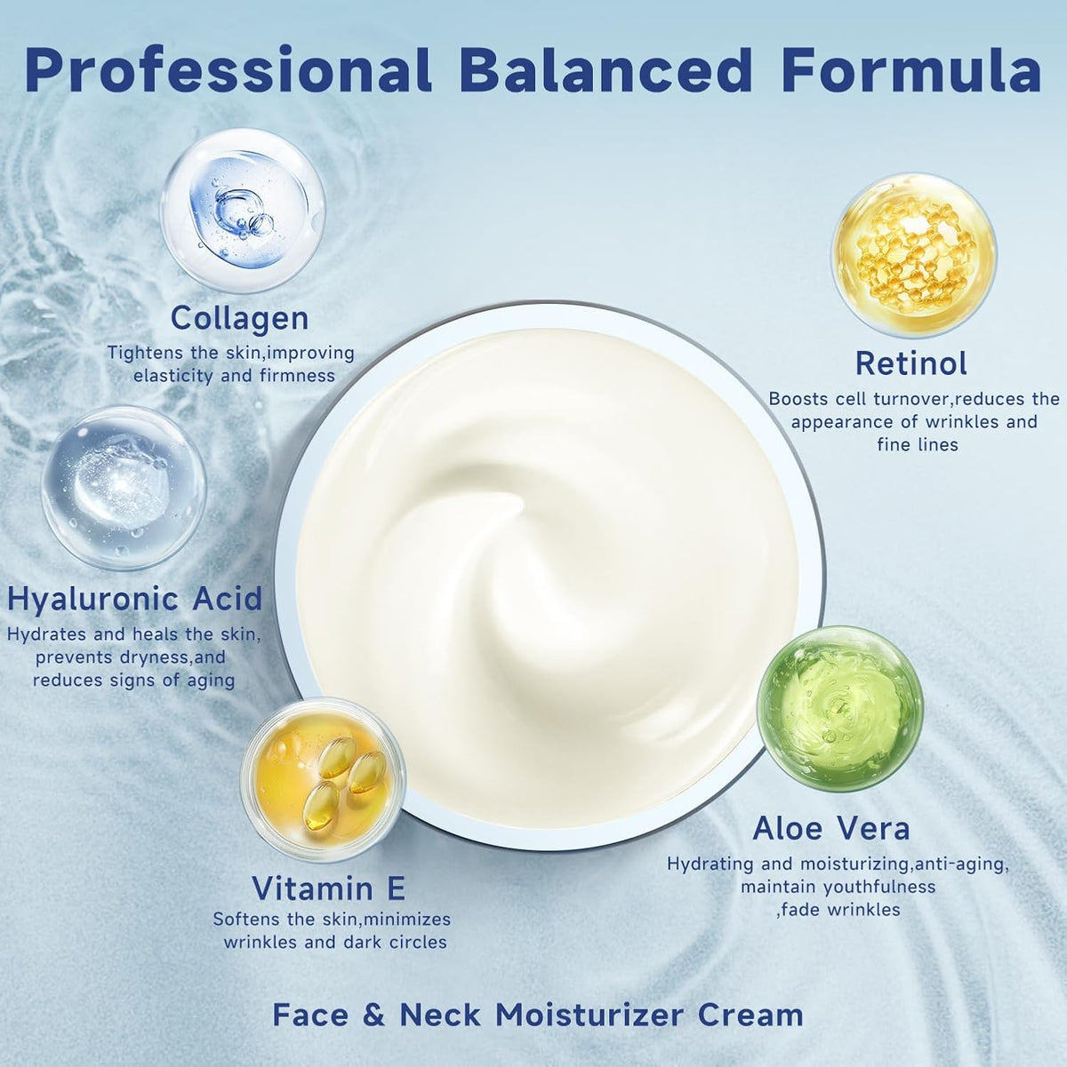 Retinol Cream for Face, Collagen Neck Creams for Tightening and Firming, Anti Aging Day & Night