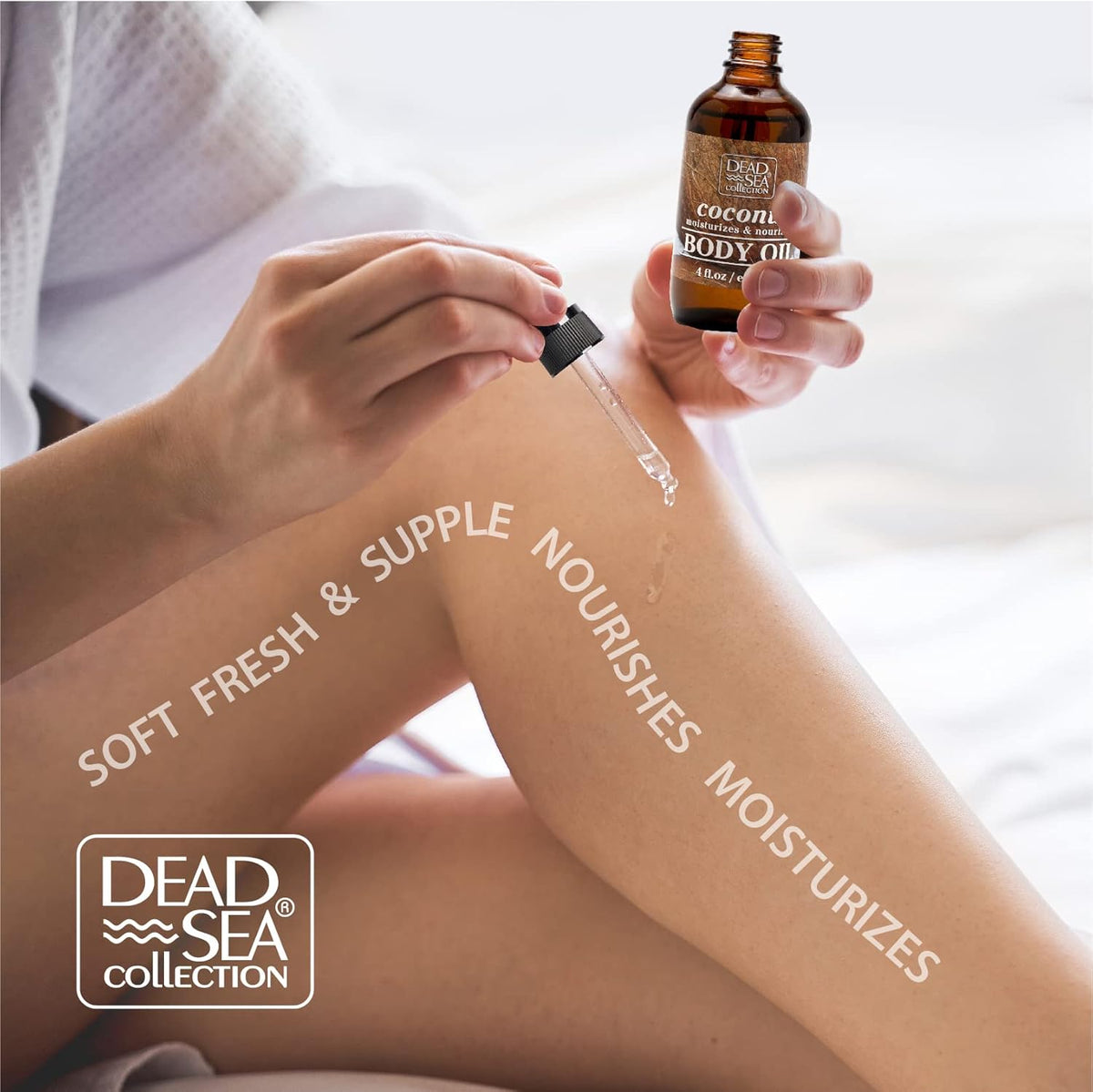 Dead Sea Collection Body Oil with Coconut - Dry Skin Moisturizer and Hydrating Massage Oil