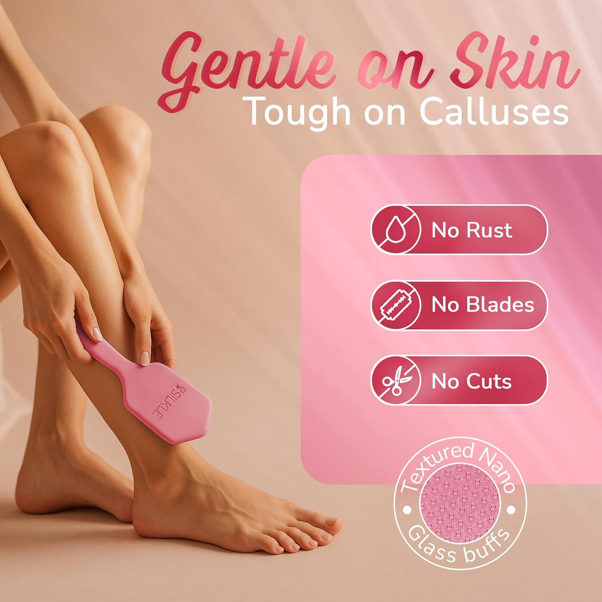 Silicone Foot Callus Remover - Nano Glass Foot File for Dead Skin and Cracked Heels - Callus