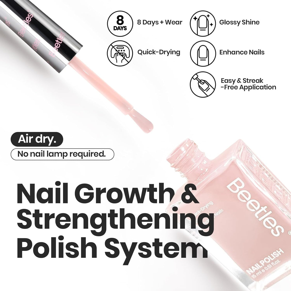 Beetles Nude Nail Polish Set Coconut Mousse 6Pcs, Pink Nail Fast Drying Long Lasting Neutral Brown