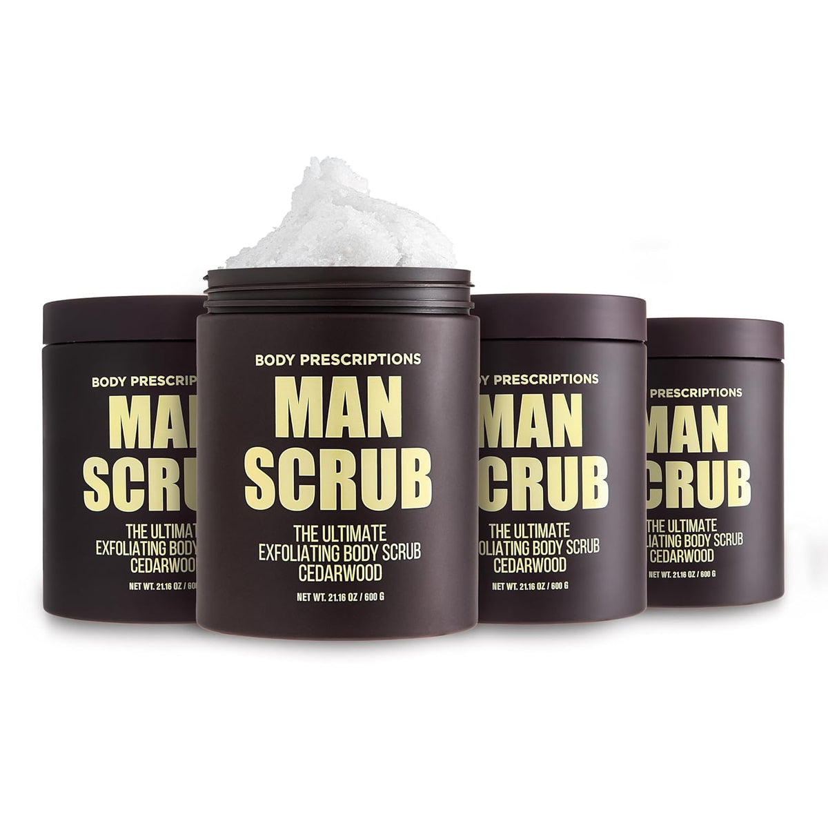 Body Prescriptions Men’s Exfoliating Body Scrub – Ultimate Skin Cleansing Wash in Jar with