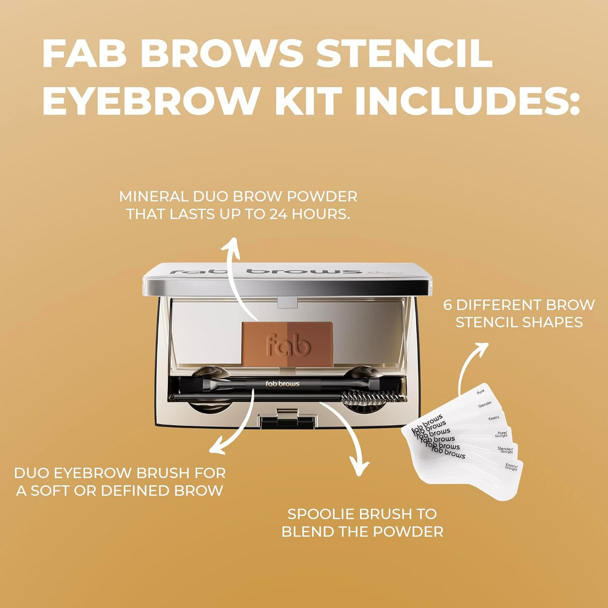 Duo Eyebrow Kit - Light / Medium Brown Makeup Kits Eye Brow Stencil Contour Palette Cosmetics