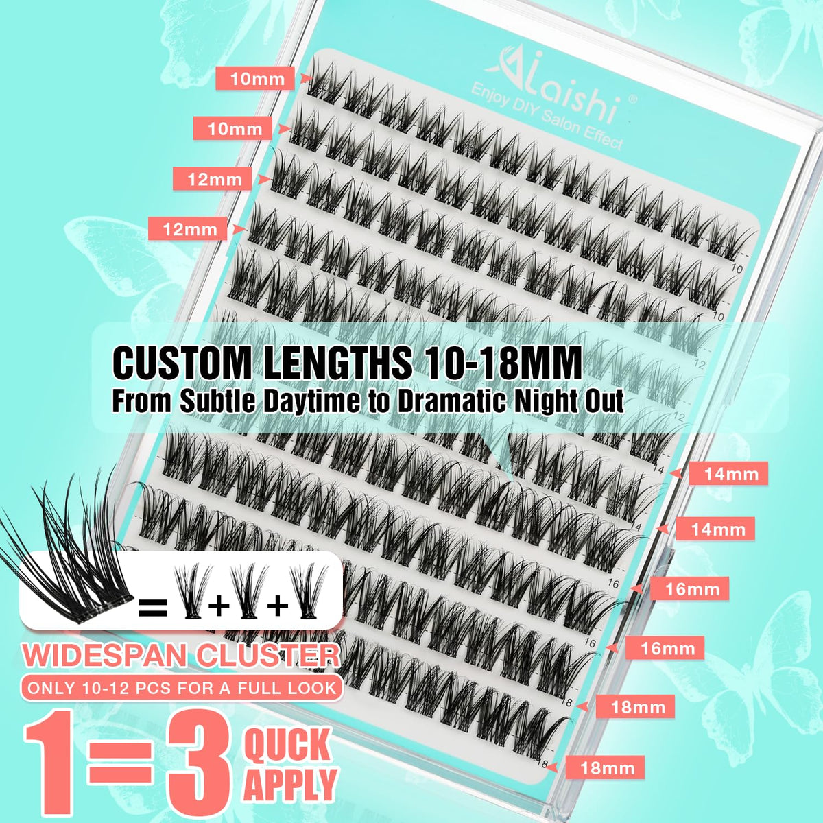 No Glue Needed Lashes, Self Adhesive Eyelashes, DIY Lash Cluster Eyelash Extensions Kit