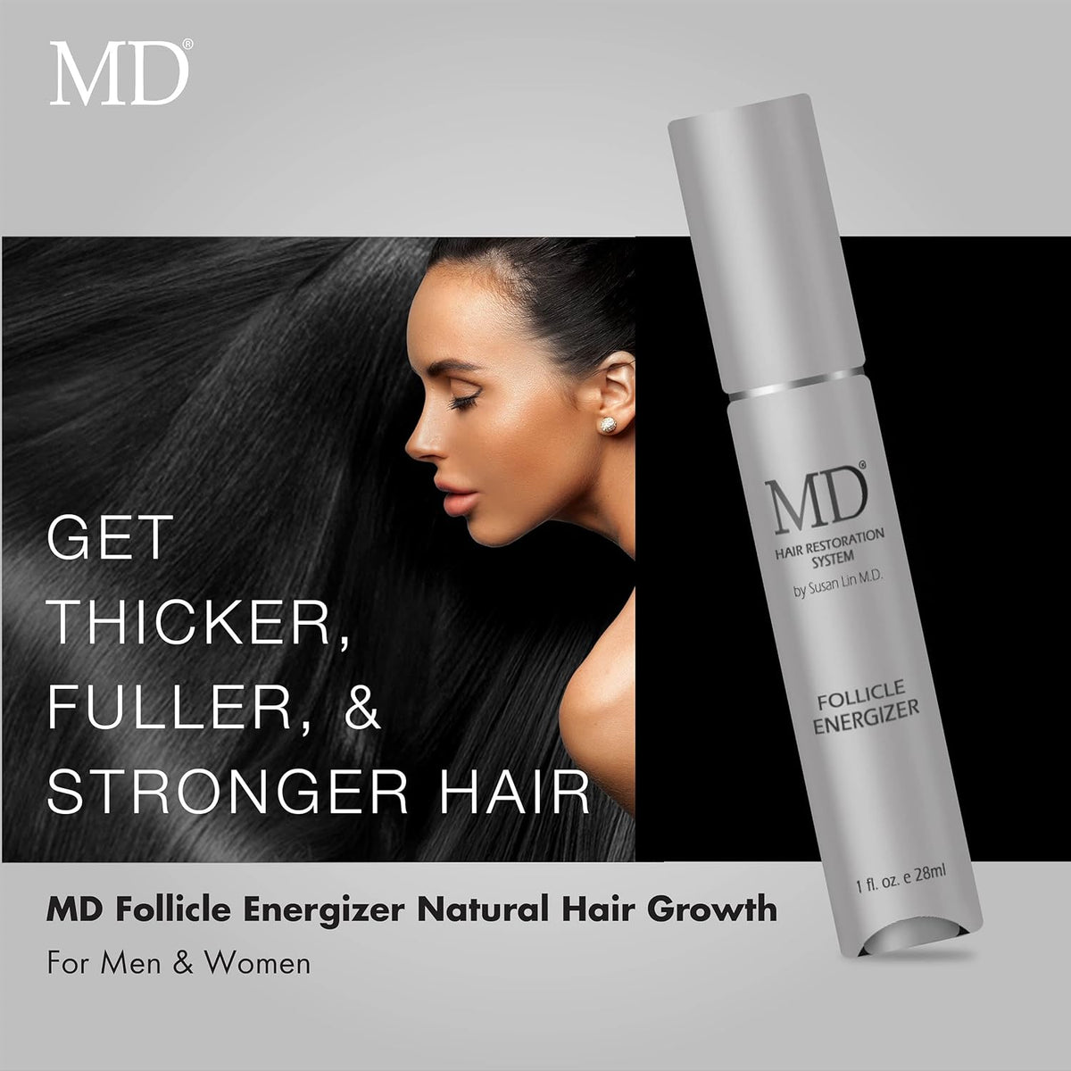 MD Follicle Energizer | Natural Hair Growth Serum | Biotin Infused to Block DHT Production and